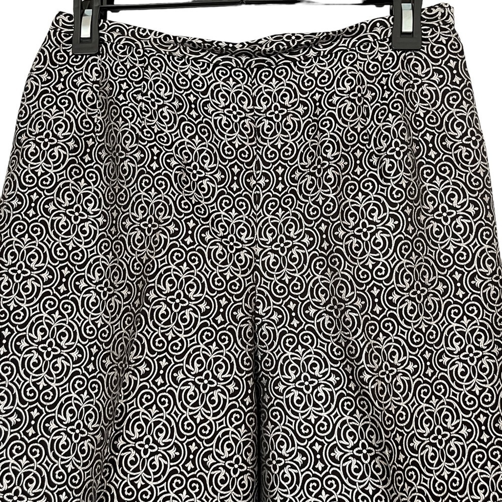 Talbots Petites 100% Pure Silk Black Print Ankle Pants Size 8 Petite - Picture 4 of 14